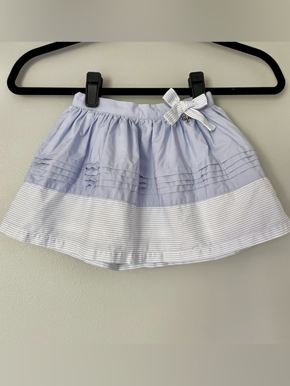Sergent Major Light Blue Preppy Flared Cotton Skirt